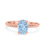 Oval Natural Stone Braided Twisted Ring