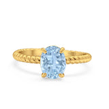 Oval Natural Stone Braided Twisted Ring