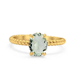 Oval Natural Stone Braided Twisted Ring