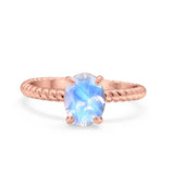 Oval Natural Stone Braided Twisted Ring