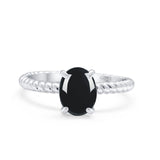 Oval Natural Stone Braided Twisted Ring