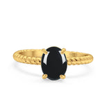 Oval Natural Stone Braided Twisted Ring