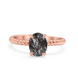 Oval Natural Stone Braided Twisted Ring