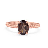 Oval Natural Stone Braided Twisted Ring