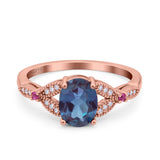 Oval Natural Stone Leaf Design Wedding Ring