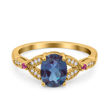 Oval Natural Stone Leaf Design Wedding Ring