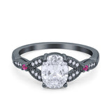 Oval Natural Stone Leaf Design Wedding Ring