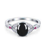Oval Natural Stone Leaf Design Wedding Ring