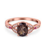 Oval Natural Stone Leaf Design Wedding Ring