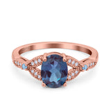 Oval Natural Stone Leaf Design Wedding Ring