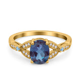 Oval Natural Stone Leaf Design Wedding Ring