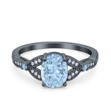 Oval Natural Stone Leaf Design Wedding Ring