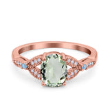 Oval Natural Stone Leaf Design Wedding Ring