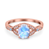 Oval Natural Stone Leaf Design Wedding Ring