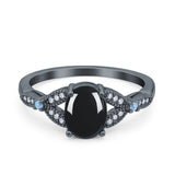 Oval Natural Stone Leaf Design Wedding Ring