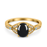 Oval Natural Stone Leaf Design Wedding Ring