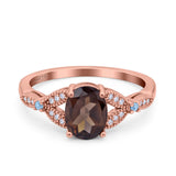 Oval Natural Stone Leaf Design Wedding Ring