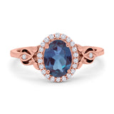 Oval Halo Split Shank Twisted Ring