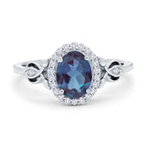 Oval Halo Split Shank Twisted Ring