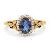 Oval Halo Split Shank Twisted Ring