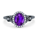 Oval Halo Split Shank Twisted Ring