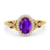 Oval Halo Split Shank Twisted Ring