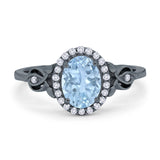 Oval Halo Split Shank Twisted Ring