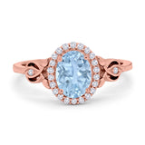 Oval Halo Split Shank Twisted Ring