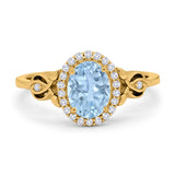 Oval Halo Split Shank Twisted Ring