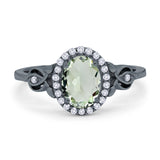 Oval Halo Split Shank Twisted Ring