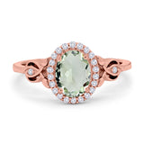 Oval Halo Split Shank Twisted Ring