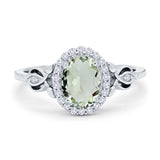 Oval Halo Split Shank Twisted Ring