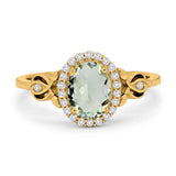 Oval Halo Split Shank Twisted Ring