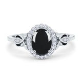 Oval Halo Split Shank Twisted Ring