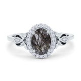 Oval Halo Split Shank Twisted Ring