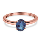 Oval Natural Stone Cathedral Ring
