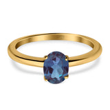 Oval Natural Stone Cathedral Ring