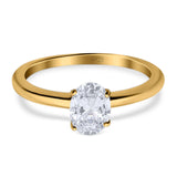 Oval Natural Stone Cathedral Ring