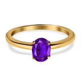 Oval Natural Stone Cathedral Ring