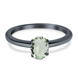 Oval Natural Stone Cathedral Ring