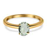 Oval Natural Stone Cathedral Ring