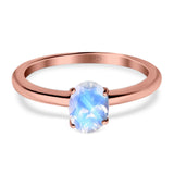 Oval Natural Stone Cathedral Ring