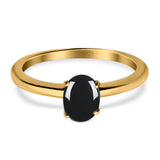 Oval Natural Stone Cathedral Ring