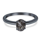Oval Natural Stone Cathedral Ring