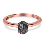 Oval Natural Stone Cathedral Ring