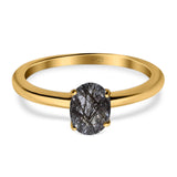 Oval Natural Stone Cathedral Ring