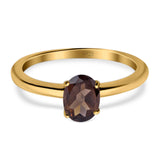 Oval Natural Stone Cathedral Ring