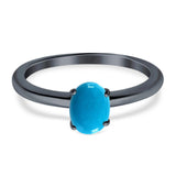 Oval Natural Stone Cathedral Ring