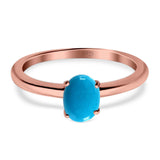 Oval Natural Stone Cathedral Ring