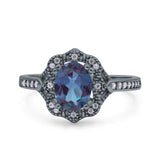 Halo Ballerina Style Oval Natural Stone